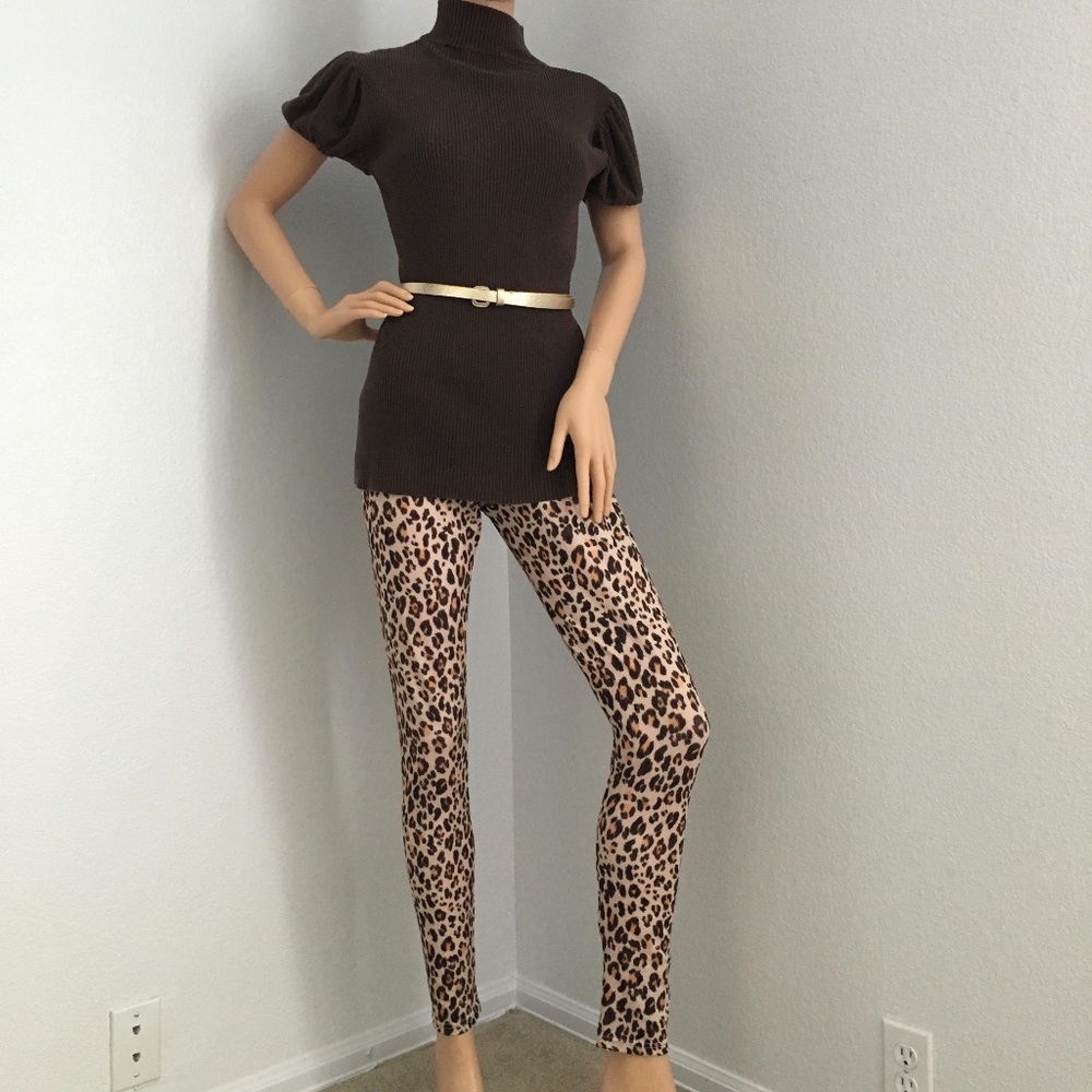 H&M leopard leggings size medium